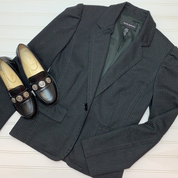 Club Monaco pinstripe lined blazer EUC size 2 - Picture 1 of 16